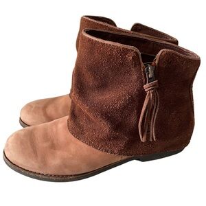 Emu Two-Tone Brown Suede Ankle Boots